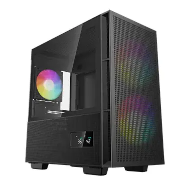 DEEPCOOL CH360 DIGITAL Black High Airflow Reimagined M-ATX Case 2 DEEPCOOL CH360 DIGITAL Black High Airflow Reimagined M-ATX Case - Ảnh 2