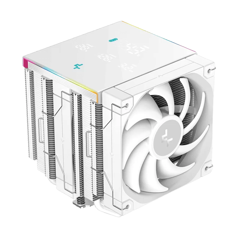 Deepcool AK620 DIGITAL PRO WH CPU Air Cooler - White, 6 Heatpipes, Dual Tower, Multi-data point screen, 260W TDP, 2x FT12 SE PWM fans 1 Deepcool AK620 DIGITAL PRO WH CPU Air Cooler - White, 6 Heatpipes, Dual Tower, Multi-data point screen, 260W TDP, 2x FT12 SE PWM fans