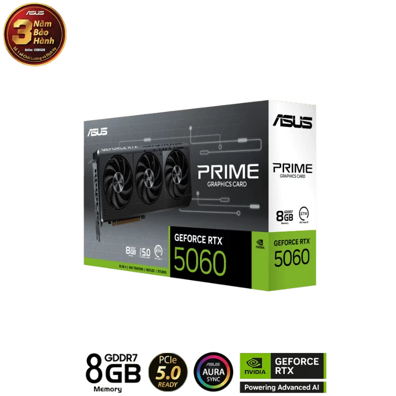 ASUS PRIME GeForce RTX 5060 8GB GDDR7 (PRIME-RTX5060-8G) Graphics Card 8 ASUS PRIME GeForce RTX 5060 8GB GDDR7 (PRIME-RTX5060-8G) Graphics Card - Ảnh 8
