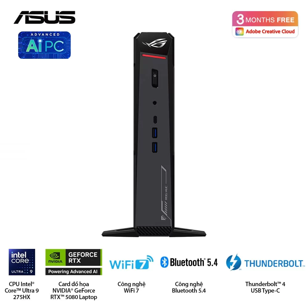 ASUS ROG NUC (2025) NUC15JNK (RNUC15JNK9X289A0) Gaming Desktop mini PC - Ultra 9 275HX, 32GB (2x16GB) 6400 DDR5, 1TB M.2 2280 NVMe™ PCIe® 4.0, RTX 5080 Laptop GPU, Win 11 Home 7 ASUS ROG NUC (2025) NUC15JNK (RNUC15JNK9X289A0) Gaming Desktop mini PC - Ultra 9 275HX, 32GB (2x16GB) 6400 DDR5, 1TB M.2 2280 NVMe™ PCIe® 4.0, RTX 5080 Laptop GPU, Win 11 Home - Ảnh 7