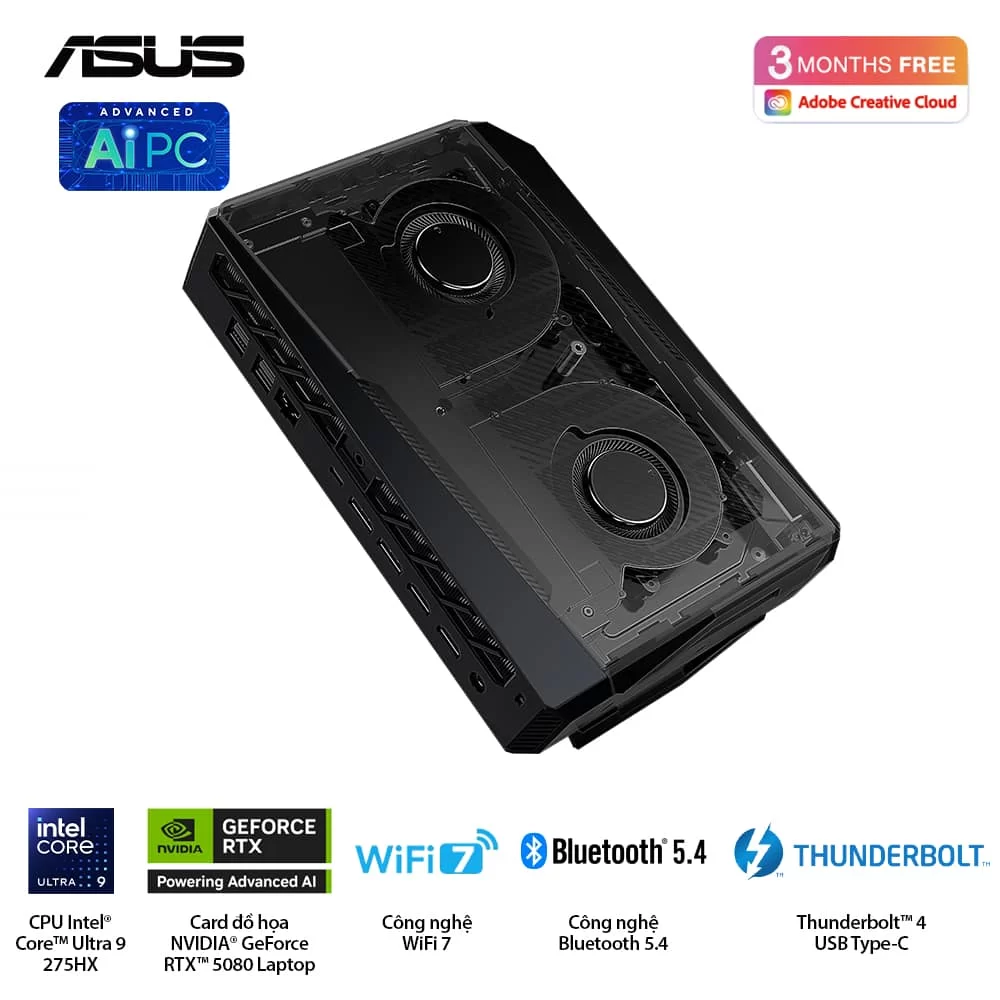 ASUS ROG NUC (2025) NUC15JNK (RNUC15JNK9X289A0) Gaming Desktop mini PC - Ultra 9 275HX, 32GB (2x16GB) 6400 DDR5, 1TB M.2 2280 NVMe™ PCIe® 4.0, RTX 5080 Laptop GPU, Win 11 Home 10 ASUS ROG NUC (2025) NUC15JNK (RNUC15JNK9X289A0) Gaming Desktop mini PC - Ultra 9 275HX, 32GB (2x16GB) 6400 DDR5, 1TB M.2 2280 NVMe™ PCIe® 4.0, RTX 5080 Laptop GPU, Win 11 Home - Ảnh 10