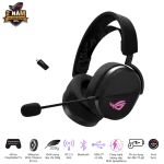 ASUS ROG Pelta Black Wireless Gaming Headset - Tri-mode connectivity, AuraSync, 309g, 50mm Titanium Drivers