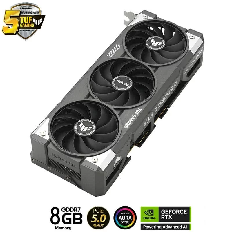 ASUS TUF Gaming GeForce RTX 5060 8GB GDDR7 OC Edition (TUF-RTX5060-O8G-GAMING) Graphics Card 7 ASUS TUF Gaming GeForce RTX 5060 8GB GDDR7 OC Edition (TUF-RTX5060-O8G-GAMING) Graphics Card - Ảnh 7