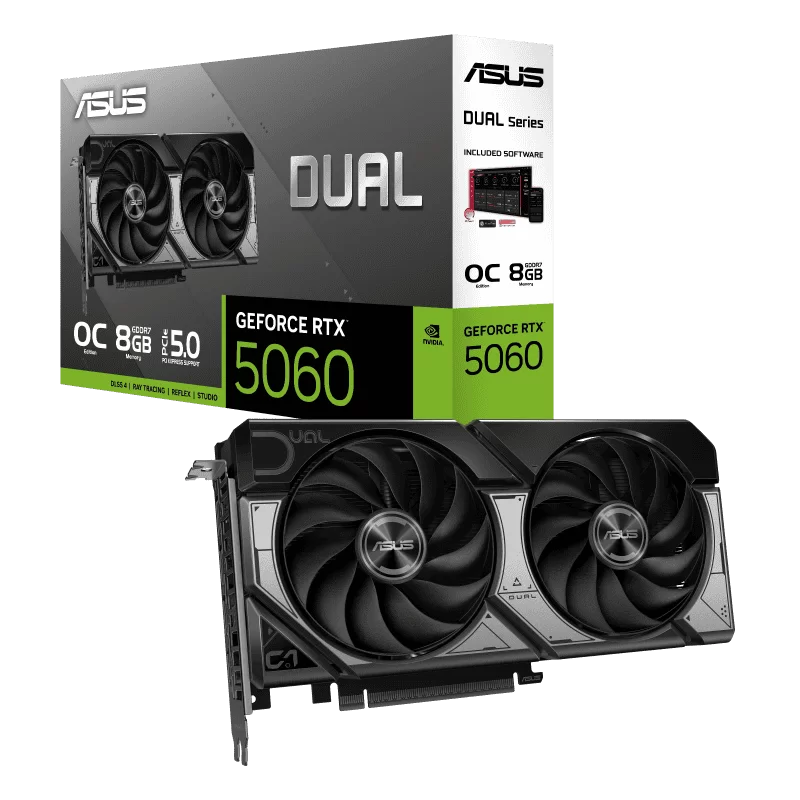 ASUS Dual GeForce RTX 5060 8GB GDDR7 OC Edition (DUAL-RTX5060-O8G) Graphics Card 2 ASUS Dual GeForce RTX 5060 8GB GDDR7 OC Edition (DUAL-RTX5060-O8G) Graphics Card - Ảnh 2