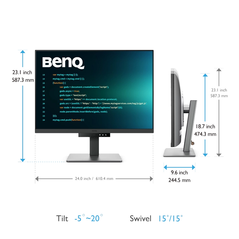 BenQ RD280U Programming Monitor - 28.2 inch, 4K+ (3840×2560) 3:2, HDR10 DisplayHDR 400, IPS 60Hz, 95 % DCI‑P3, 1.07 tỷ màu, USB‑C 90W 8 BenQ RD280U Programming Monitor - 28.2 inch, 4K+ (3840×2560) 3:2, HDR10 DisplayHDR 400, IPS 60Hz, 95 % DCI‑P3, 1.07 tỷ màu, USB‑C 90W - Ảnh 8