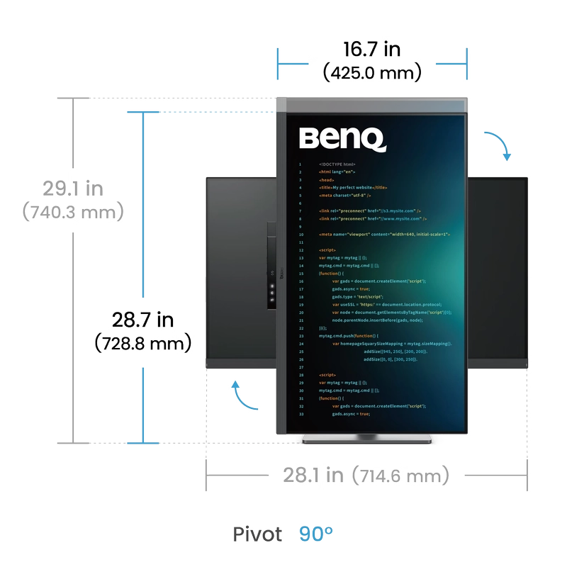 BenQ RD320U Programming Monitor - 31.5 inch, 4K UHD (3840x2160) 16:9, HDR10 VESA DisplayHDR 400, IPS 60Hz, USB‑C 90W 13 BenQ RD320U Programming Monitor - 31.5 inch, 4K UHD (3840x2160) 16:9, HDR10 VESA DisplayHDR 400, IPS 60Hz, USB‑C 90W - Ảnh 13