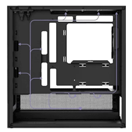 NZXT H3 Flow Black MATX Airflow Case - All Black, 1x F120Q (CV) Fan 5 NZXT H3 Flow Black MATX Airflow Case - All Black, 1x F120Q (CV) Fan - Ảnh 5