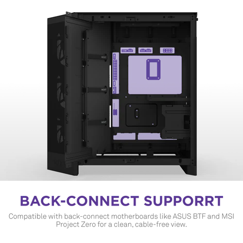 NZXT H9 Flow RGB+ Black Large Dual-Chamber Mid-Tower ATX Airflow Case - Control Hub includes 8 NZXT H9 Flow RGB+ Black Large Dual-Chamber Mid-Tower ATX Airflow Case - Control Hub includes - Ảnh 8