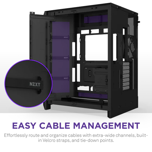NZXT H9 Flow RGB+ Black Large Dual-Chamber Mid-Tower ATX Airflow Case - Control Hub includes 9 NZXT H9 Flow RGB+ Black Large Dual-Chamber Mid-Tower ATX Airflow Case - Control Hub includes - Ảnh 9