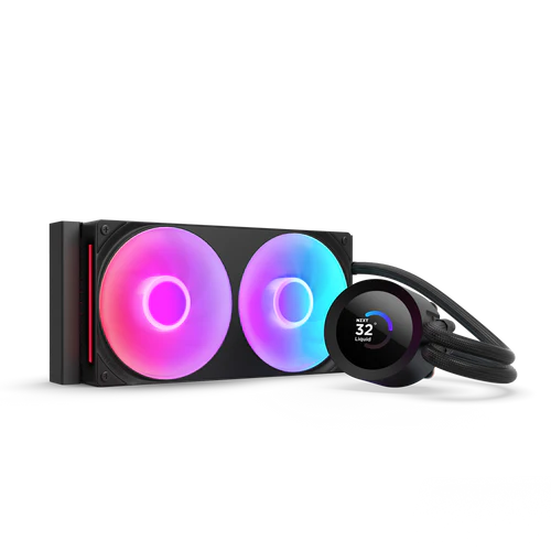 NZXT Kraken Plus 240 RGB V2 Black AIO Liquid CPU Cooler - 1.54 inch LCD, 240mm radiator, F240 RGB Core (EV) Fan