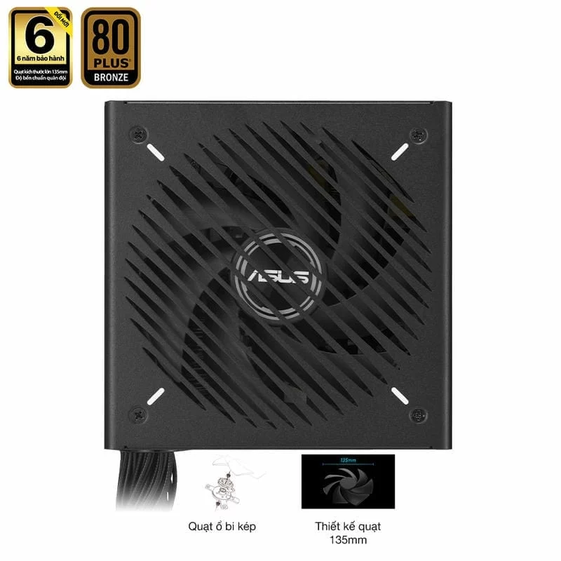 ASUS Prime 650B Black PSU - 650W Bronze, Dual Ball Fan Bearings, 135mm Fan Design 8 ASUS Prime 650B Black PSU - 650W Bronze, Dual Ball Fan Bearings, 135mm Fan Design - Ảnh 8
