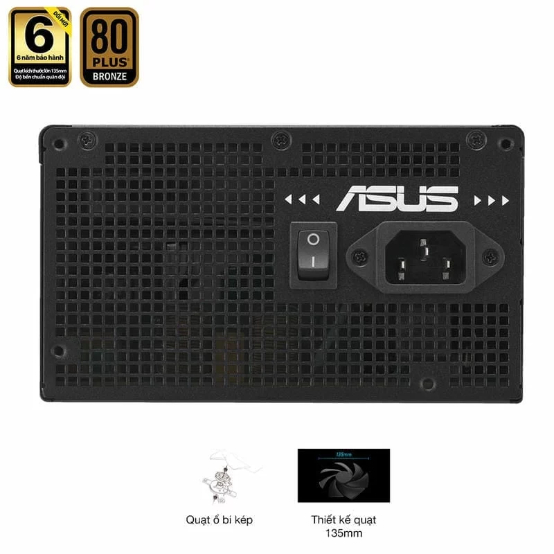ASUS Prime 650B Black PSU - 650W Bronze, Dual Ball Fan Bearings, 135mm Fan Design 11 ASUS Prime 650B Black PSU - 650W Bronze, Dual Ball Fan Bearings, 135mm Fan Design - Ảnh 11