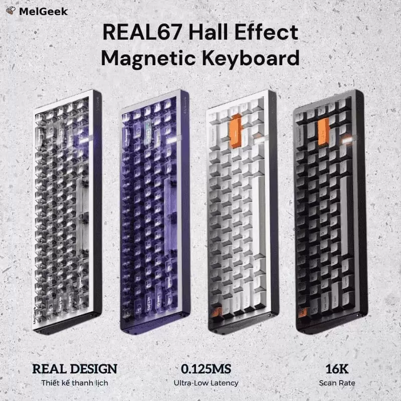 MelGeek REAL67 Rapid Trigger Keyboard - 65%, Hall Effect Magnetic Switch, Snap Tap, 8K Polling Rate 1 MelGeek REAL67 Rapid Trigger Keyboard - 65%, Hall Effect Magnetic Switch, Snap Tap, 8K Polling Rate