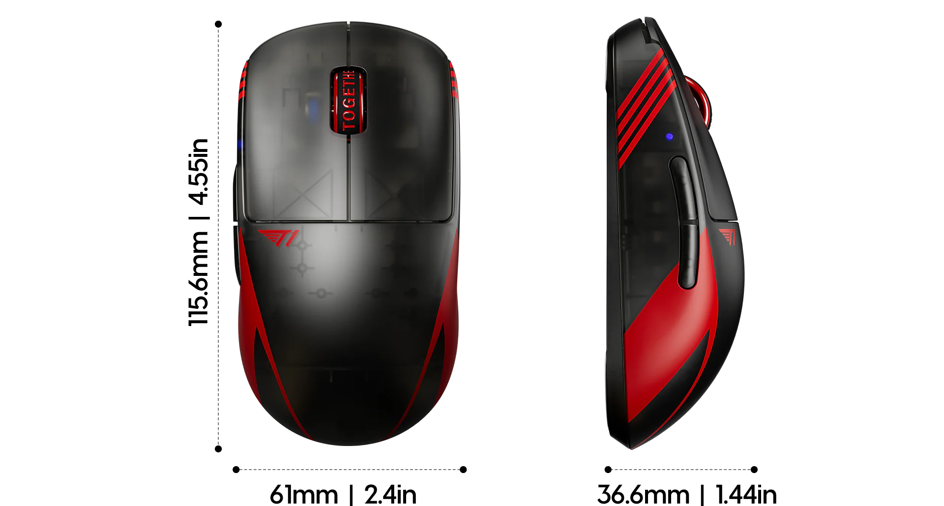 T1 Edition X2v3 Wireless Gaming Mouse Size1