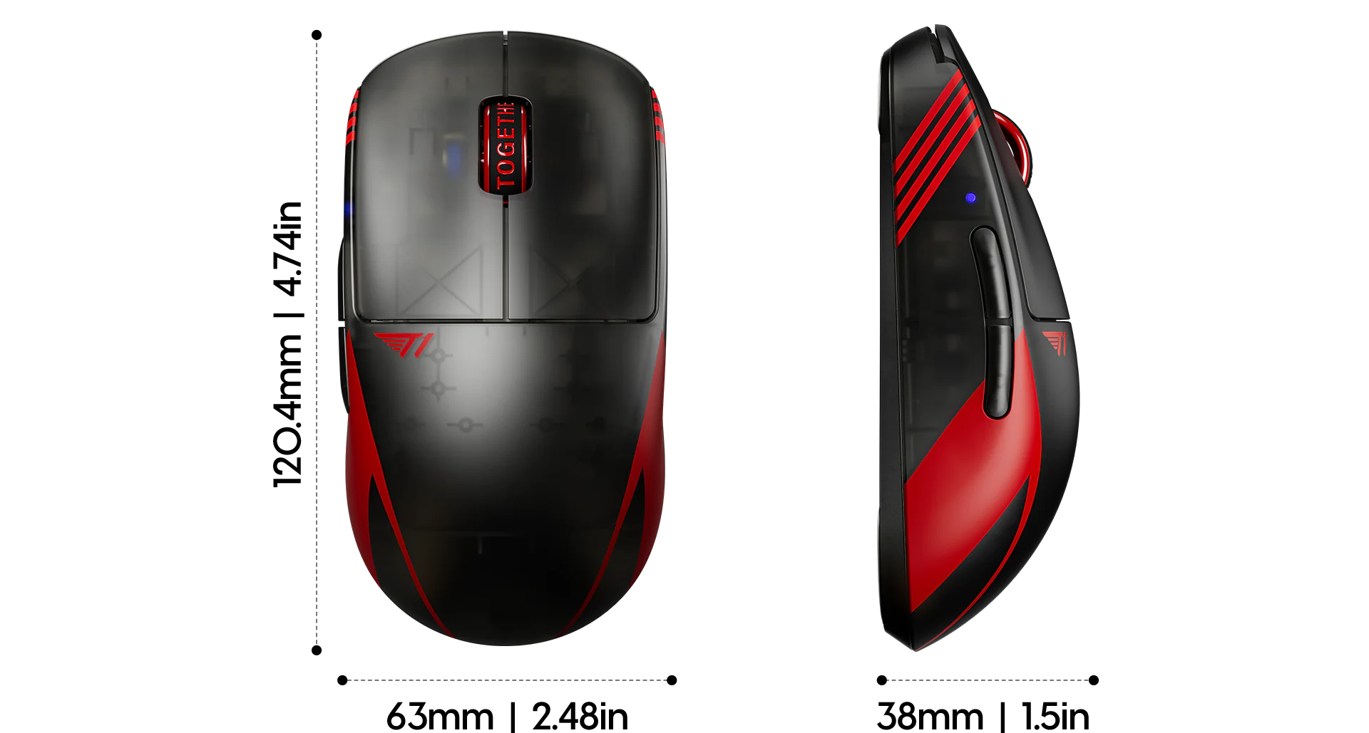 T1 Edition X2v3 Wireless Gaming Mouse Size2