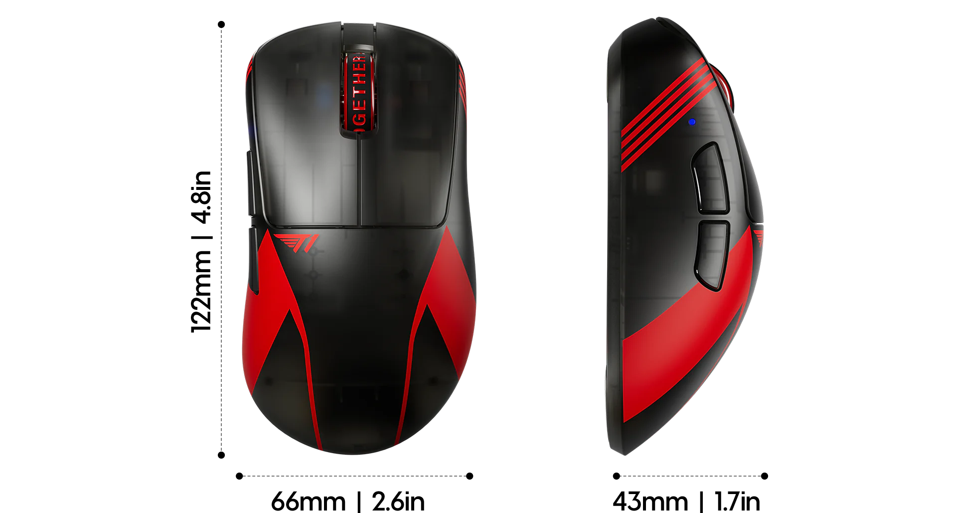 T1 Edition Xlitev4 Wireless Gaming Mouse Size2