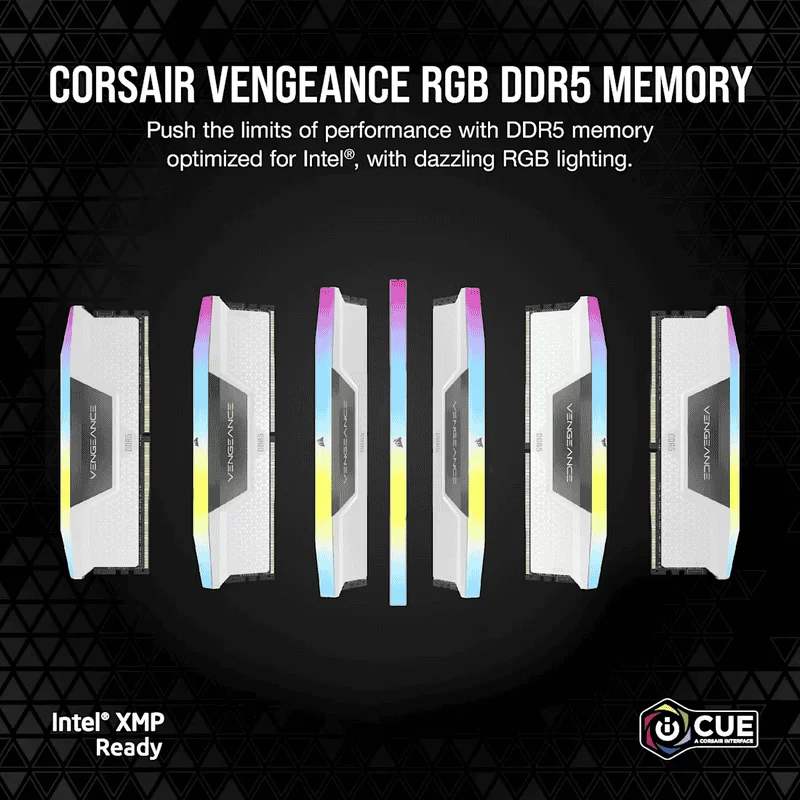 CORSAIR Vengeance RGB 32GB Memory Kit - White, 32GB (2x16GB) DDR5, 6000MHz, CL36 DDR5 (CMH32GX5M2E6000C36W) 7 CORSAIR Vengeance RGB 32GB Memory Kit - White, 32GB (2x16GB) DDR5, 6000MHz, CL36 DDR5 (CMH32GX5M2E6000C36W) - Ảnh 7