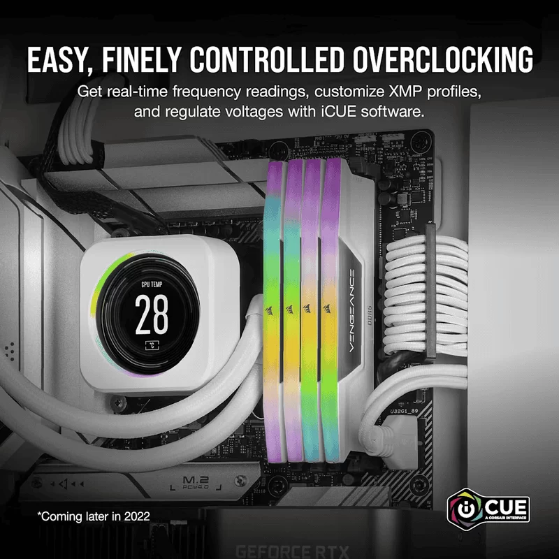 CORSAIR Vengeance RGB 32GB Memory Kit - White, 32GB (2x16GB) DDR5, 6000MHz, CL36 DDR5 (CMH32GX5M2E6000C36W) 10 CORSAIR Vengeance RGB 32GB Memory Kit - White, 32GB (2x16GB) DDR5, 6000MHz, CL36 DDR5 (CMH32GX5M2E6000C36W) - Ảnh 10