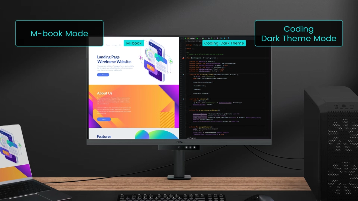 BenQ RD320U Programming Monitor - 31.5 inch, 4K UHD (3840x2160) 16:9, HDR10 VESA DisplayHDR 400, IPS 60Hz, USB‑C 90W 49 RD Fine Coated