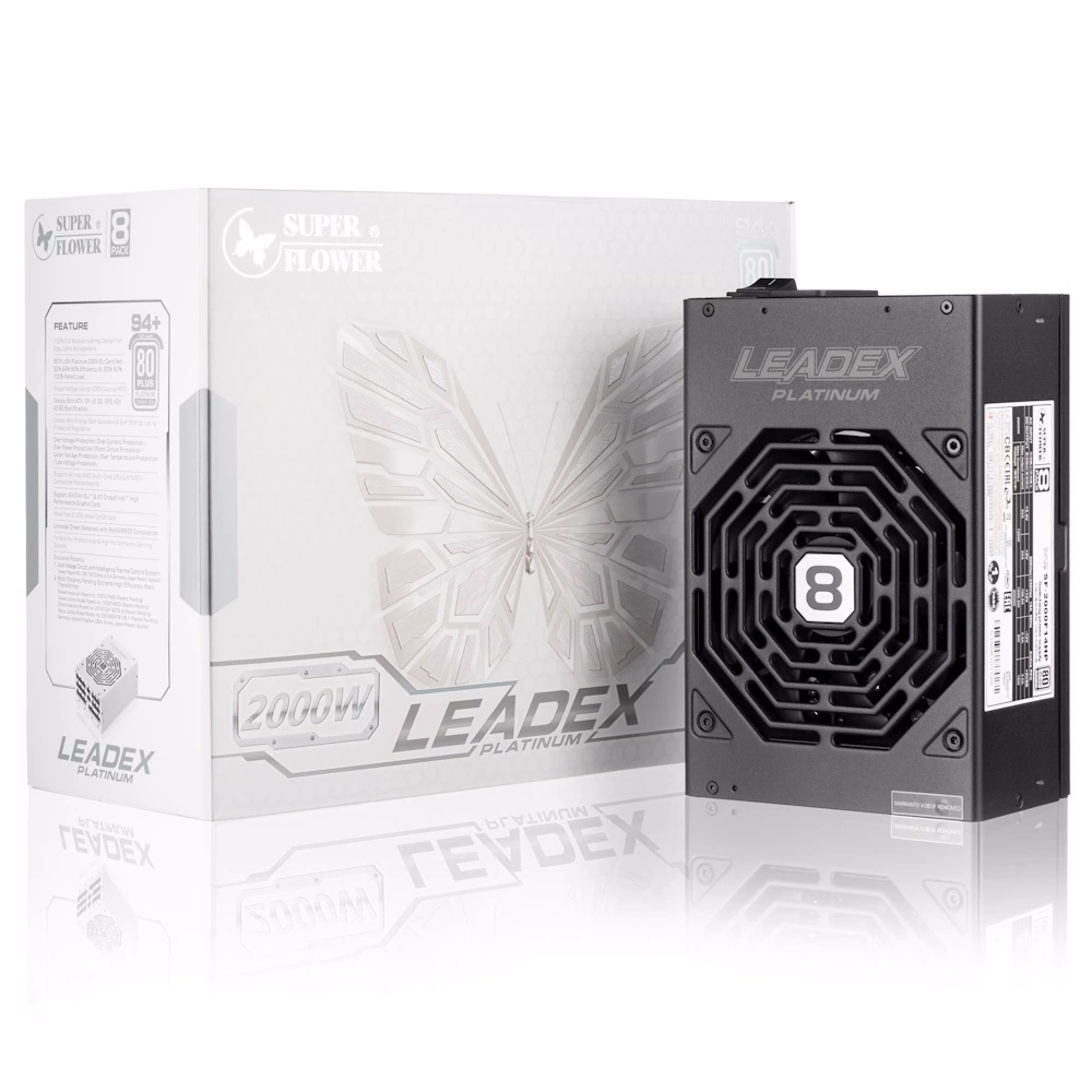 Super Flower Leadex Platinum 2000W PCIe5.0 (SF-2000F14HP) PSU - 2000W, Black, 80 Plus Platinum, Full Modular, 140mm Two-ball bearing fan 2 Super Flower Leadex Platinum 2000W PCIe5.0 (SF-2000F14HP) PSU - 2000W, Black, 80 Plus Platinum, Full Modular, 140mm Two-ball bearing fan - Ảnh 2