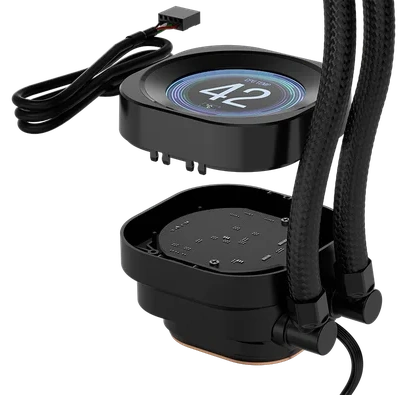 CORSAIR NAUTILUS 240 RS LCD Black AIO Liquid CPU Cooler (CW-9061031-WW) - 2.1" IPS LCD screen, 240mm radiator, 2x RS120 fans 2 CORSAIR NAUTILUS 240 RS LCD Black AIO Liquid CPU Cooler (CW-9061031-WW) - 2.1" IPS LCD screen, 240mm radiator, 2x RS120 fans - Ảnh 2