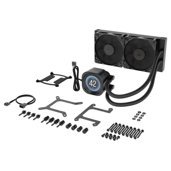 CORSAIR NAUTILUS 240 RS LCD Black AIO Liquid CPU Cooler (CW-9061031-WW) - 2.1" IPS LCD screen, 240mm radiator, 2x RS120 fans 6 CORSAIR NAUTILUS 240 RS LCD Black AIO Liquid CPU Cooler (CW-9061031-WW) - 2.1" IPS LCD screen, 240mm radiator, 2x RS120 fans - Ảnh 6
