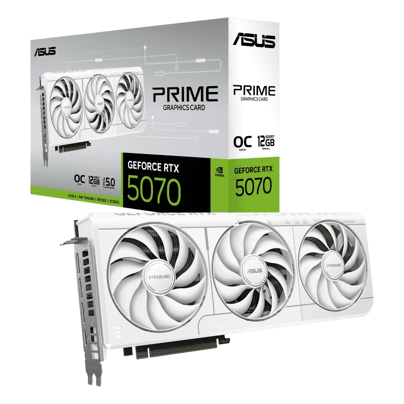 ASUS PRIME GeForce RTX 5070 White OC 12GB GDDR7 (PRIME-RTX5070-O12G-WHITE) Graphics Card 1 ASUS PRIME GeForce RTX 5070 White OC 12GB GDDR7 (PRIME-RTX5070-O12G-WHITE) Graphics Card