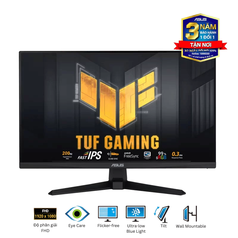 ASUS TUF VG259Q5A Gaming Monitor - 24.5" FHD 200Hz, Fast IPS, FreeSync™, 0.3ms GTG, Stereo speaker