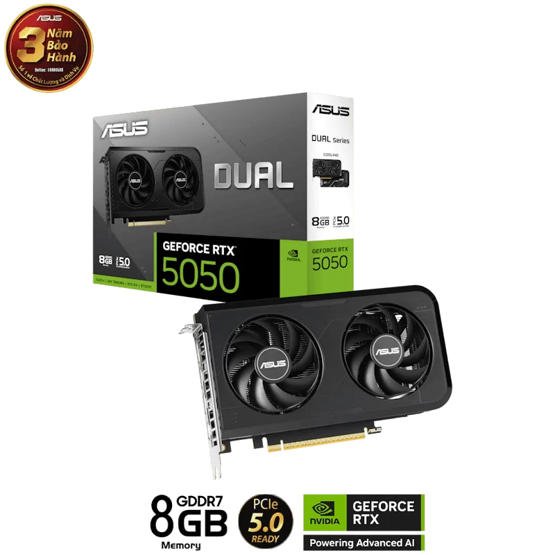 ASUS Dual GeForce RTX 5050 8GB GDDR6 (DUAL-RTX5050-8G) Graphics Card 1 ASUS Dual GeForce RTX 5050 8GB GDDR6 (DUAL-RTX5050-8G) Graphics Card