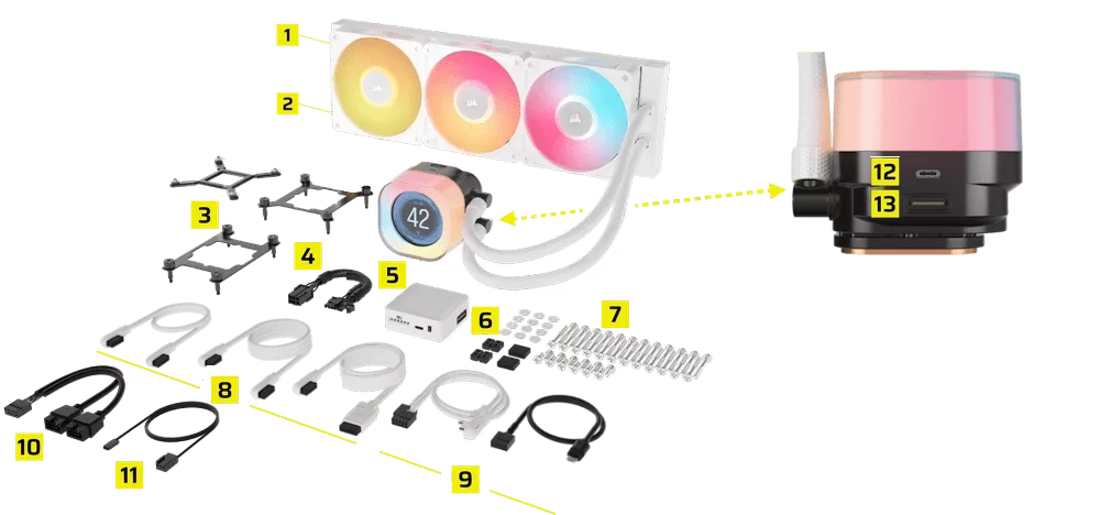 icue rx360 white lcd io2
