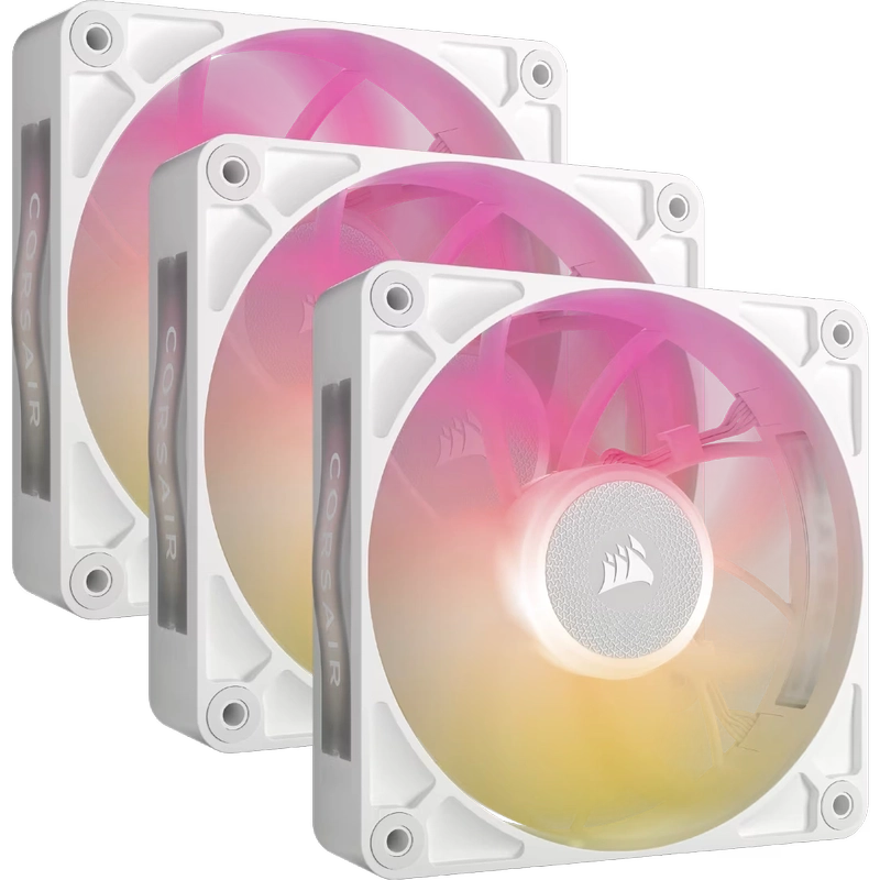 CORSAIR iCUE LINK RX120 MAX RGB White 120mm PWM Thick Fans Starter Kit Fans - 3x 120mm PWM Fan, iCUE LINK System Hub included 1 CORSAIR iCUE LINK RX120 MAX RGB White 120mm PWM Thick Fans Starter Kit Fans - 3x 120mm PWM Fan, iCUE LINK System Hub included