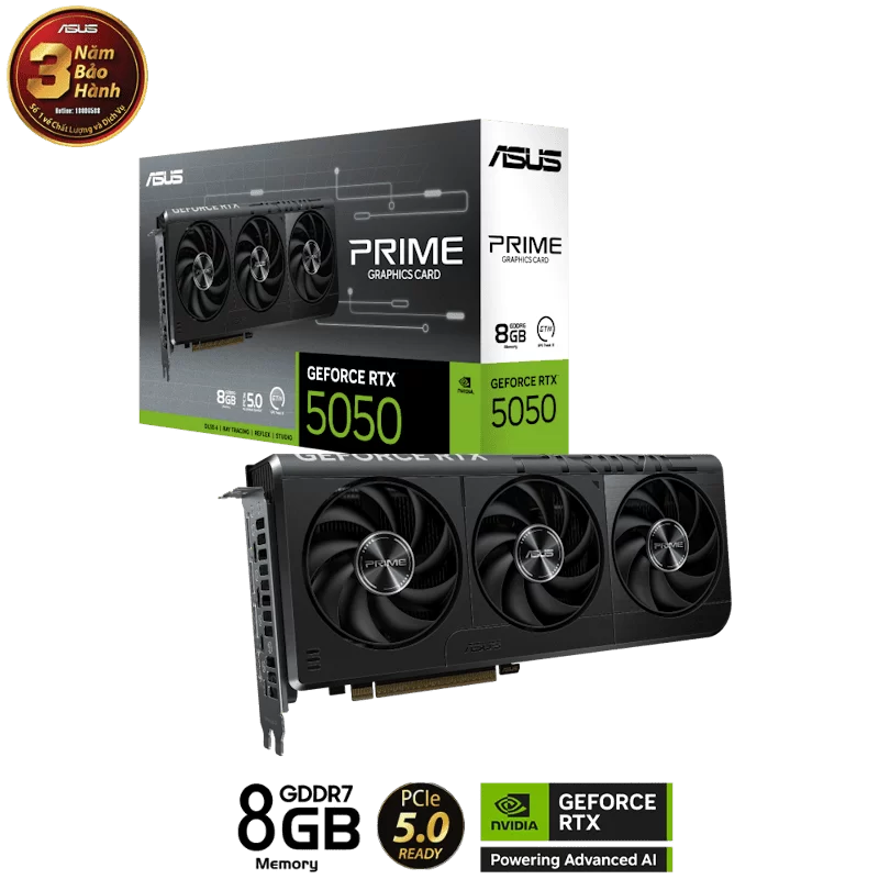 ASUS PRIME GeForce RTX 5050 8GB GDDR6 (PRIME-RTX5050-8G) Graphics Card 1 ASUS PRIME GeForce RTX 5050 8GB GDDR6 (PRIME-RTX5050-8G) Graphics Card