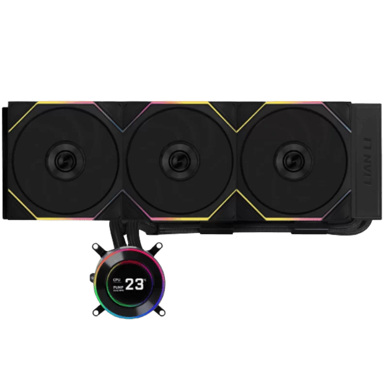 Lian Li Hydroshift II LCD-C 360TL Black AIO Liquid CPU Cooler - 3 x UNI FAN TL Wireless, 2.1 inch IPS 480×480 res LCD Screen