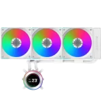 Lian Li Hydroshift II LCD-C 360CL White AIO Liquid CPU Cooler - 3 x UNI FAN CL Wireless, 2.1 inch IPS 480×480 res LCD Screen