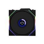 Lian Li UNI FAN TL120 LCD Wireless Single Black Fan (12TLLCD1W1B) - 1x 120mm fans, 2.4 GHz Wireless Signal for RGB & Fan Control
