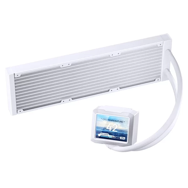 JONSBO TF3-360SCB White AIO Liquid Cooling - 3.5 inches IPS Main Screen (640×480 px), 360mm radiator 3 JONSBO TF3-360SCB White AIO Liquid Cooling - 3.5 inches IPS Main Screen (640×480 px), 360mm radiator - Ảnh 3