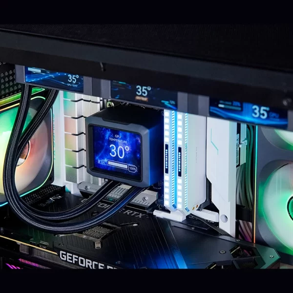 JONSBO TF3-360SCB White AIO Liquid Cooling - 3.5 inches IPS Main Screen (640×480 px), 360mm radiator 8 JONSBO TF3-360SCB White AIO Liquid Cooling - 3.5 inches IPS Main Screen (640×480 px), 360mm radiator - Ảnh 8