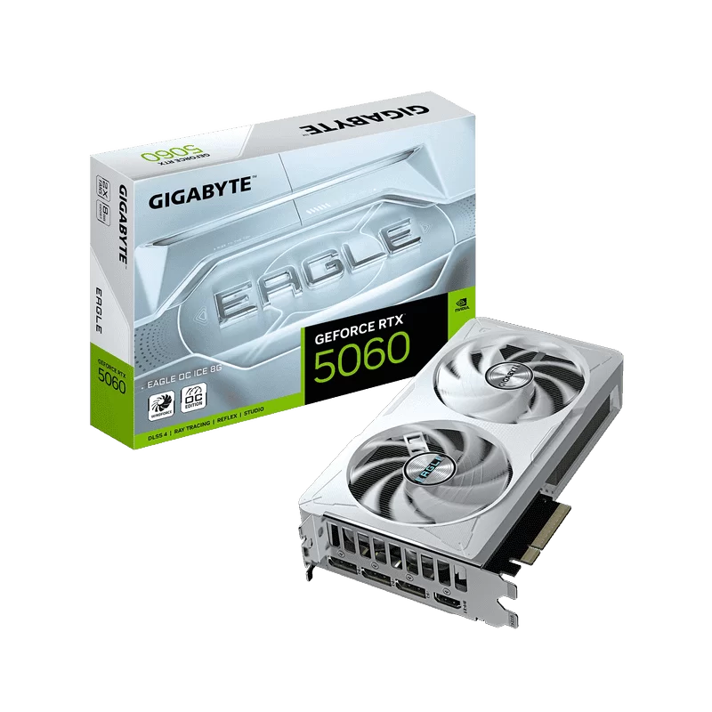 GIGABYTE GeForce RTX 5060 EAGLE OC ICE 8G (GV-N5060EAGLEOC ICE-8GD) Graphics Card 1 GIGABYTE GeForce RTX 5060 EAGLE OC ICE 8G (GV-N5060EAGLEOC ICE-8GD) Graphics Card