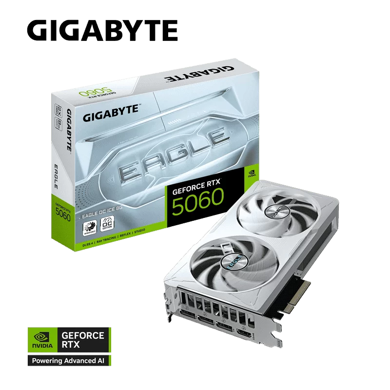 GIGABYTE GeForce RTX 5060 EAGLE OC ICE 8G (GV-N5060EAGLEOC ICE-8GD) Graphics Card 2 GIGABYTE GeForce RTX 5060 EAGLE OC ICE 8G (GV-N5060EAGLEOC ICE-8GD) Graphics Card - Ảnh 2