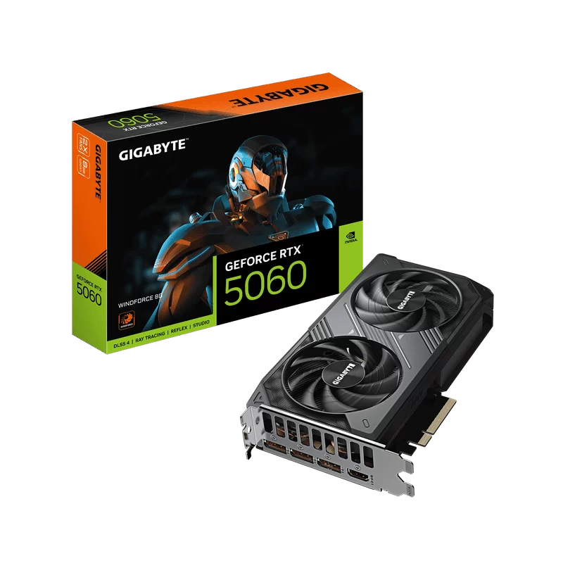 GIGABYTE GeForce RTX 5060 WINDFORCE 8G (GV-N5060WF2-8GD) Graphics Card 1 GIGABYTE GeForce RTX 5060 WINDFORCE 8G (GV-N5060WF2-8GD) Graphics Card