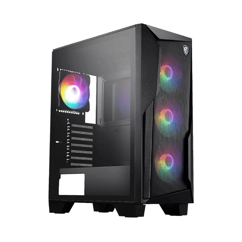 MSI MAG FORGE 130A AIRFLOW Gaming Case - Black, ATX, Tempered Glass, 4x 120mm ARGB included