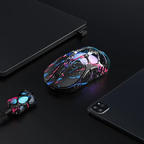 GravaStar Mercury X Pro Special Edition Neon Graffiti Gaming Mouse - 49g, 8000Hz polling rate, Tri-Mode, RGB Lighting 6 GravaStar Mercury X Pro Special Edition Neon Graffiti Gaming Mouse - 49g, 8000Hz polling rate, Tri-Mode, RGB Lighting - Ảnh 6