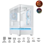 ASUS Prime AP202TG ARGB White M-ATX Tempered Glass Case