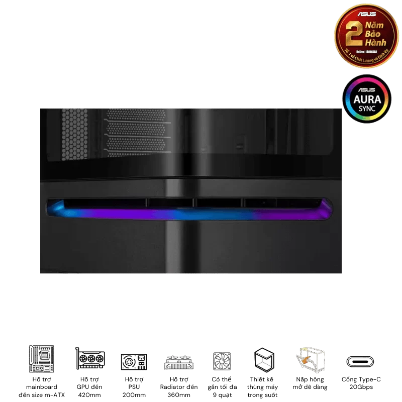 ASUS Prime AP202TG Black M-ATX Tempered Glass Case 9 ASUS Prime AP202TG Black M-ATX Tempered Glass Case - Ảnh 9