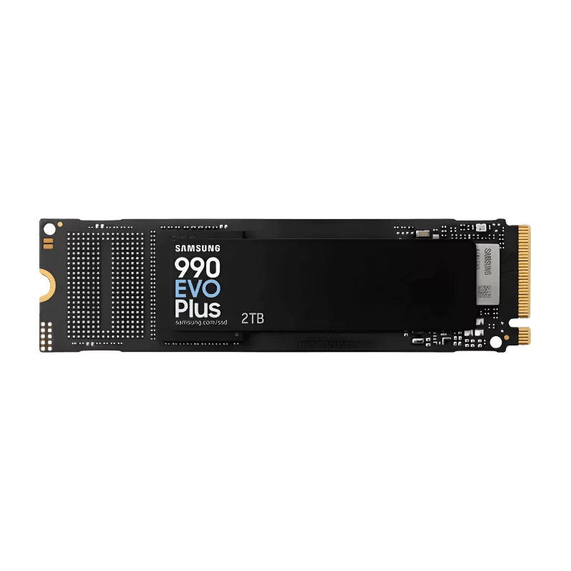 Samsung 990 EVO Plus 2TB (MZ-V9S2T0BW) SSD - M.2 2280 NVMe 2.0, PCIe Gen 4x4, Gen 5x2, 6.300 MB/s write, 7.250 MB/s read 1 Samsung 990 EVO Plus 2TB (MZ-V9S2T0BW) SSD - M.2 2280 NVMe 2.0, PCIe Gen 4x4, Gen 5x2, 6.300 MB/s write, 7.250 MB/s read