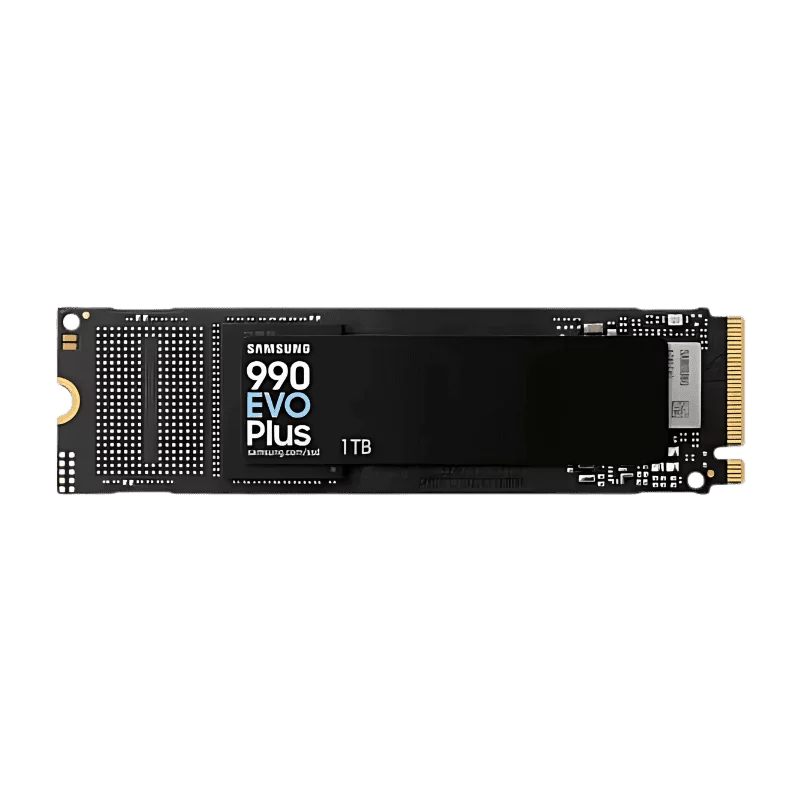 Samsung 990 EVO Plus 1TB (MZ-V9S1T0BW) SSD - M.2 2280 NVMe 2.0, PCIe Gen 4x4, Gen 5x2, 6.300 MB/s write, 7.150 MB/s read 1 Samsung 990 EVO Plus 1TB (MZ-V9S1T0BW) SSD - M.2 2280 NVMe 2.0, PCIe Gen 4x4, Gen 5x2, 6.300 MB/s write, 7.150 MB/s read