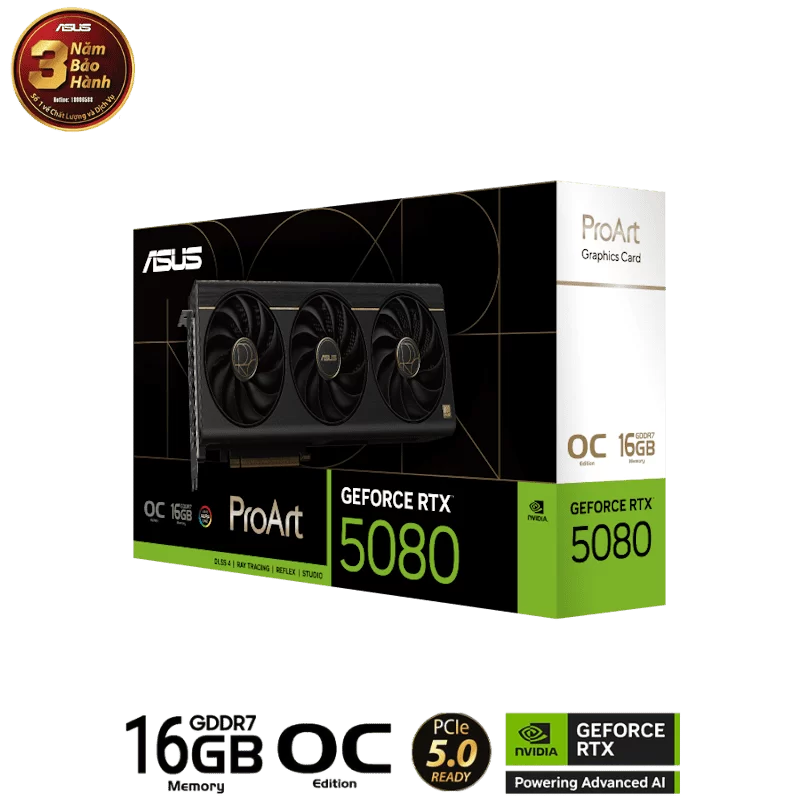 ASUS ProArt GeForce RTX 5080 OC Editon 16GB GDDR7 (PROART-RTX5080-O16G) Graphics Card 14 ASUS ProArt GeForce RTX 5080 OC Editon 16GB GDDR7 (PROART-RTX5080-O16G) Graphics Card - Ảnh 14