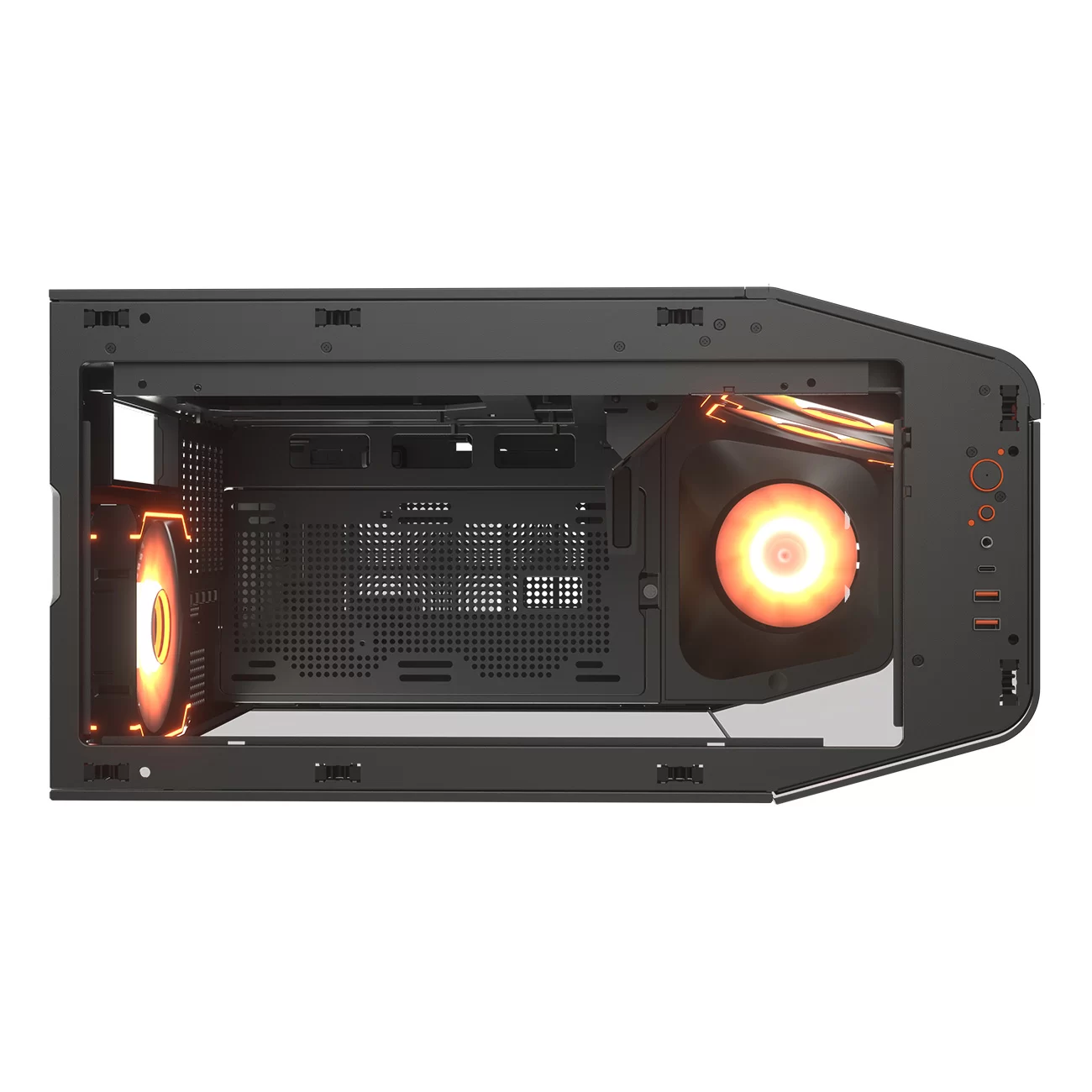 Cougar FV270 RGB Black Mid-Tower E-ATX Gaming Case - 4 Pre-installed Fans, BTF MB support 12 Cougar FV270 RGB Black Mid-Tower E-ATX Gaming Case - 4 Pre-installed Fans, BTF MB support - Ảnh 12