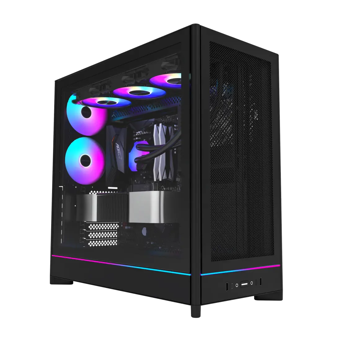 Montech HS01 Pro Black Mesh Front Panel ATX Case - 5x GF120 V2 ARGB fans included 1 Montech HS01 Pro Black Mesh Front Panel ATX Case - 5x GF120 V2 ARGB fans included