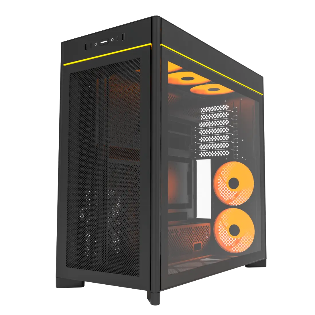 Montech HS01 Pro Black Mesh Front Panel ATX Case - 5x GF120 V2 ARGB fans included 3 Montech HS01 Pro Black Mesh Front Panel ATX Case - 5x GF120 V2 ARGB fans included - Ảnh 3